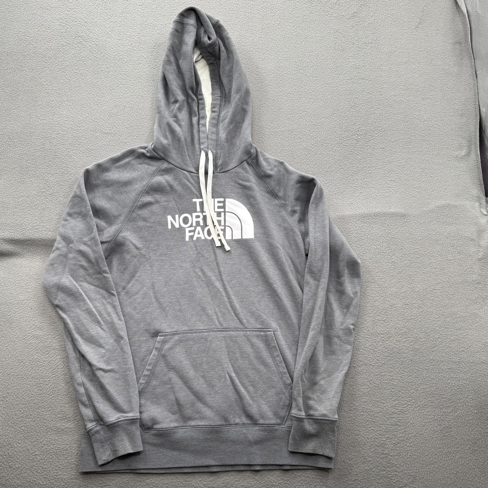 The North Face Hoodie Womens Large Gray Pullover Fleece‎ Kangaroo Pocket Logo